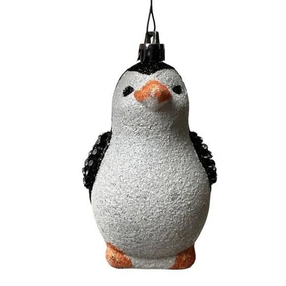 Penguin Ornaments Lot of 3 Tree Christmas Decorations Sparkles Glitter Embellish - Picture 9 of 12